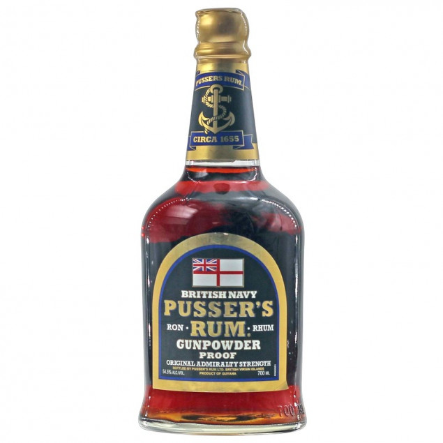 Image of Pussers British Navy Rum Black Label Gunpowder Proof 0,7 L 54,5 % vol